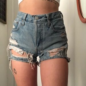 Levi's 501 ripped shorts